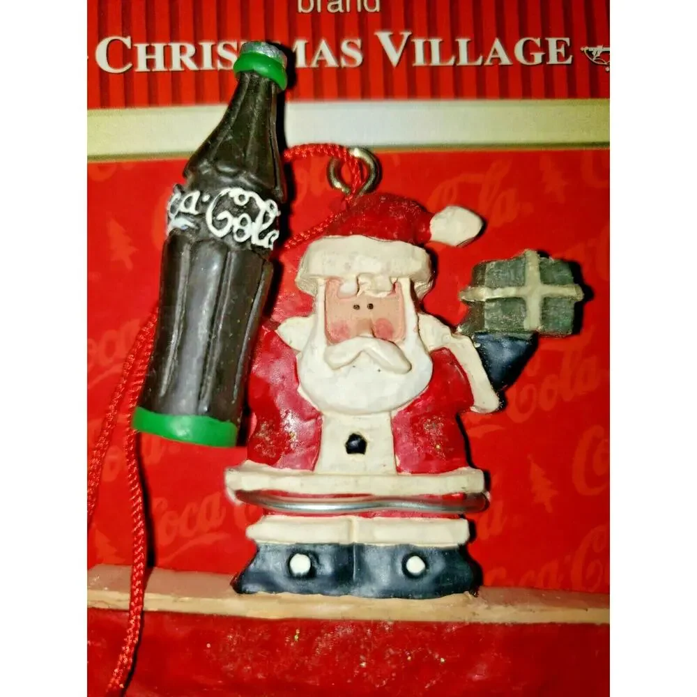 1997 Coca Cola Christmas‎ Village by Adler Picture Frame Santa Ornament U72
